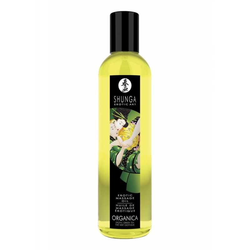 The sensual pleasure of touching and being touched quickly h... Shunga - Organica Kissable Massage Oil 250ml - Green Tea photo