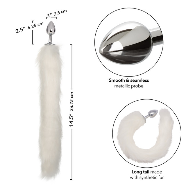 Explore exotic pleasure with the Running Wild Tail, a smooth... CEN - Running Wild Fox Tail Plug - White photo-4