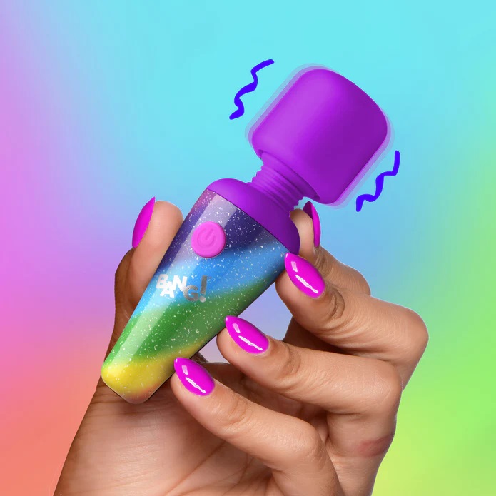 Elevate your self-love sessions with our high-performance vi... Bang! - Rainbow Mini Wand Vibrator photo-2