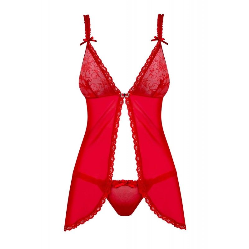 Be my Valentine… with pleasure! Wearing this incredibly sexy... Obsessive - Romansia Babydoll & Thong - XXL photo-5