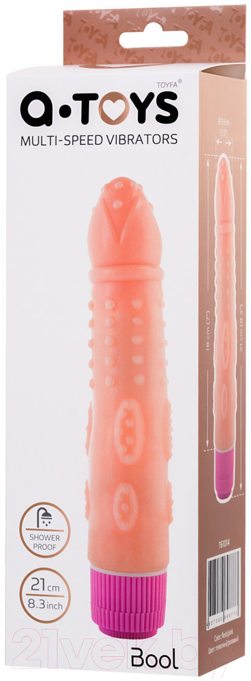 A-Toys - 多段速震动假阳具 18cm - 肉色 照片-3