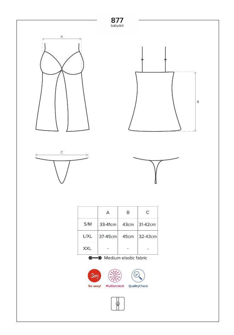 Obsessive - 877-BAB-1 連身裙連丁字褲 - 黑色 - S/M 照片-9