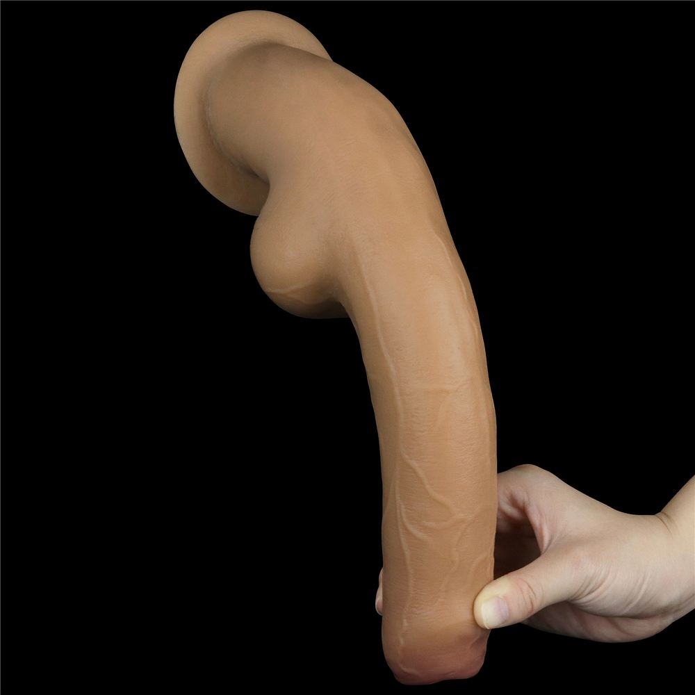 Built to deliver the most lifelike satisfaction, Love Toy Du... Lovetoy - 11" Dual Layer Handle Cock - Flesh photo-2
