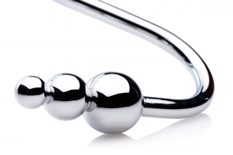 Better than your average anal hook, the Meat Hook has three ... Master Series - Meat Hook Beaded Anal Hook - Steel photo-2