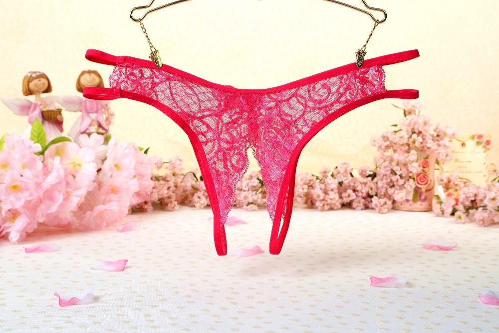 SB - 開檔內褲 T192 - 玫瑰紅色 照片-8