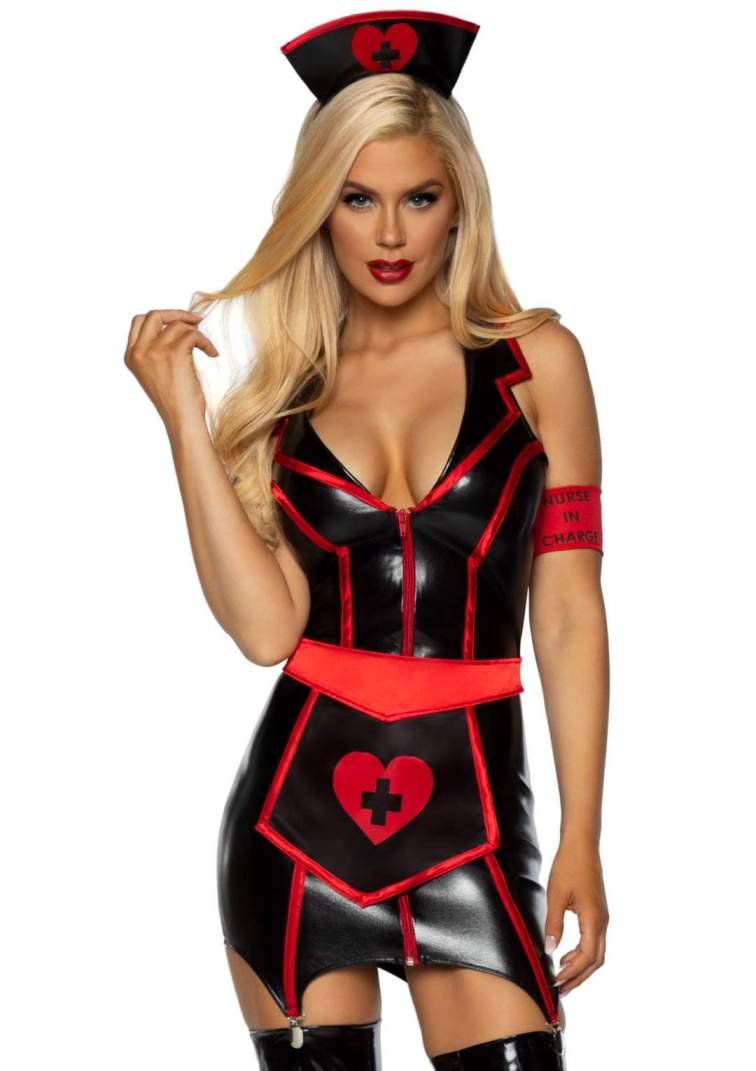 Leg Avenue - Naughty Nurse Costume 4 pcs - Black - XL photo