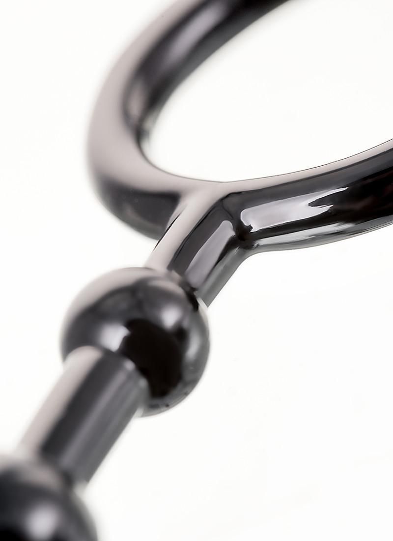 Elastic anal chain with 6 balls with different diameters in ... A-Toys - Anal Beads S-Size - Black photo-4