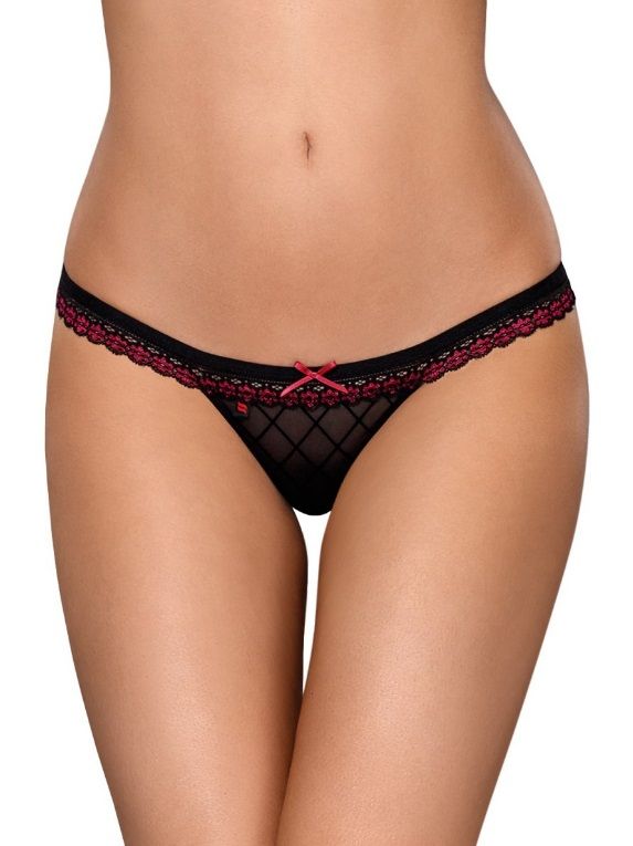 This cute, little thing has power to bring great pleasure. W... Obsessive - 819-THO-1 Thong - Black - S/M photo