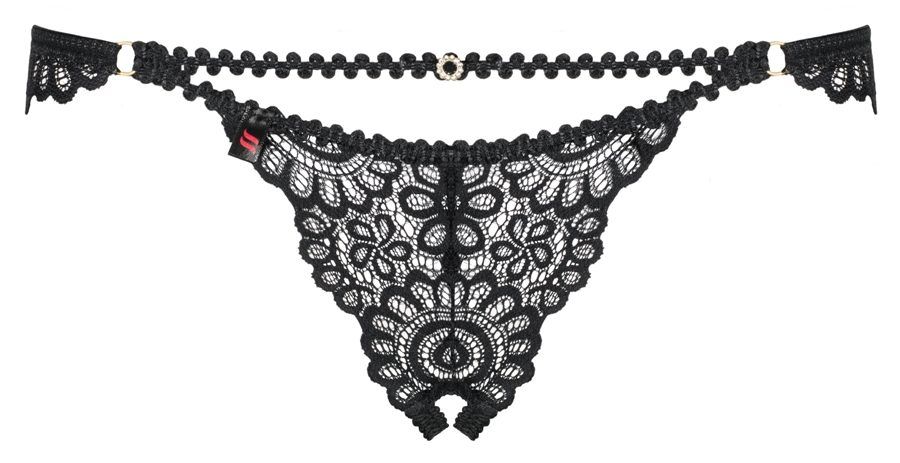 Spicy queen in her kingdom? That’s you – in your bedroom! To... Obsessive - Mixty Crotchless Panties - Black - S/M photo-7