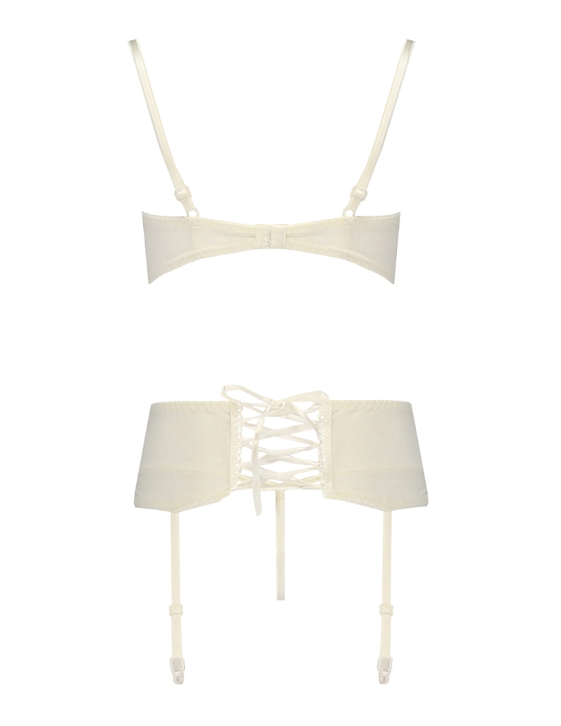 A three-piece set by CASMIR made of elastic satin and delica... Casmir - Aurelia Set - Cream - S/M photo-4