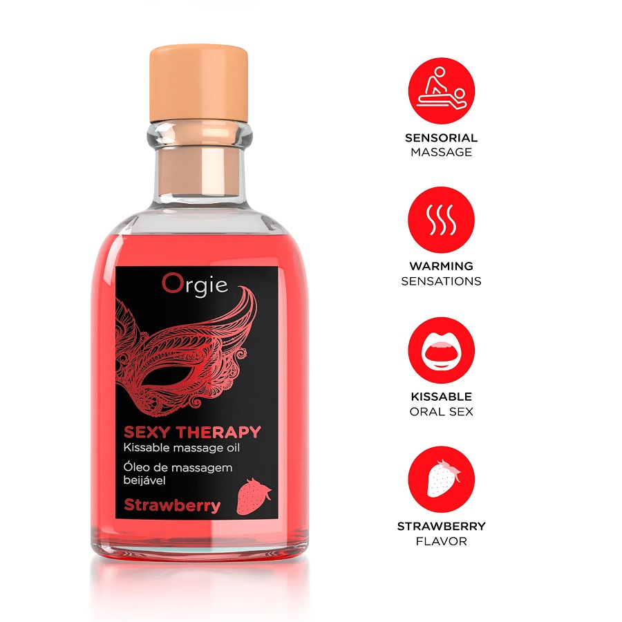 Sexy Therapy Kissable Massage Set to perform the Lips Massag... Orgie - Lips Massage Strawberry Set - 100ml photo-6