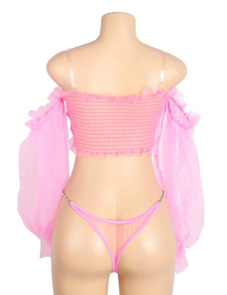Introducing the newest addition to the Ohyeah lingerie colle... Ohyeah - Sexy Mesh Set - Pink - L photo-10