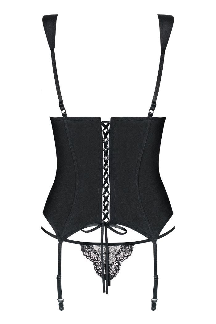 Put on Charmea corset and… don’t turn off the light! Let him... Obsessive - Charmea Corset & Thong - Black - L/XL photo-6