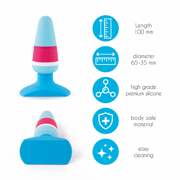 Plugz is a series of beautiful butt plugs that are made of h... FeelzToys - Plugz Butt Plug - Blue/Pink photo-3
