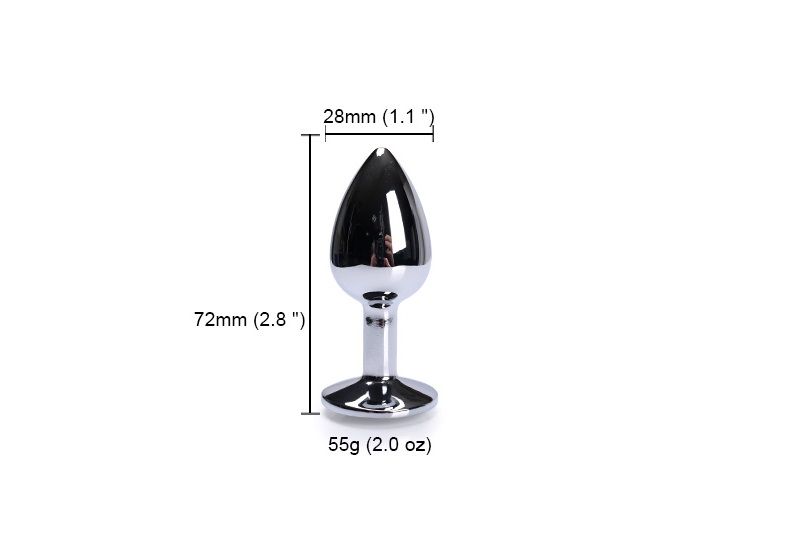 Material:metal
Plug size: 7.2*2.8cm
Product's stone colo... MT - Anal Plug 72x28mm -Silver photo-3