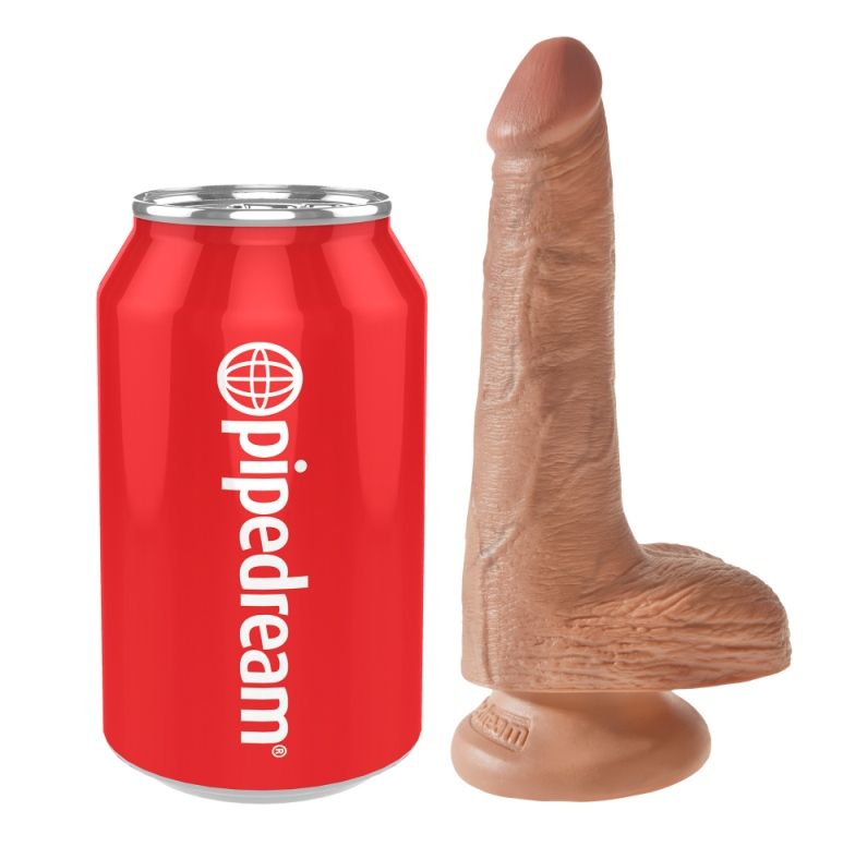 Do you want your first dildo to look and feel just like the ... King Cock - 6″ Cock With Balls - Caramel photo-6