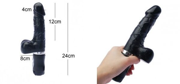 Get all the penetration you crave with this big silicone vib... Boss - Back Straight Realistic Vibrator - Black photo-4