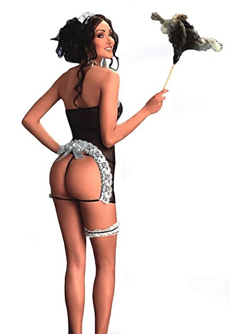 Sexy maid will clean every bedroom, noteworthy back design w... Me Seduce - Flavia Maid Chemise - Black - L/XL photo-2