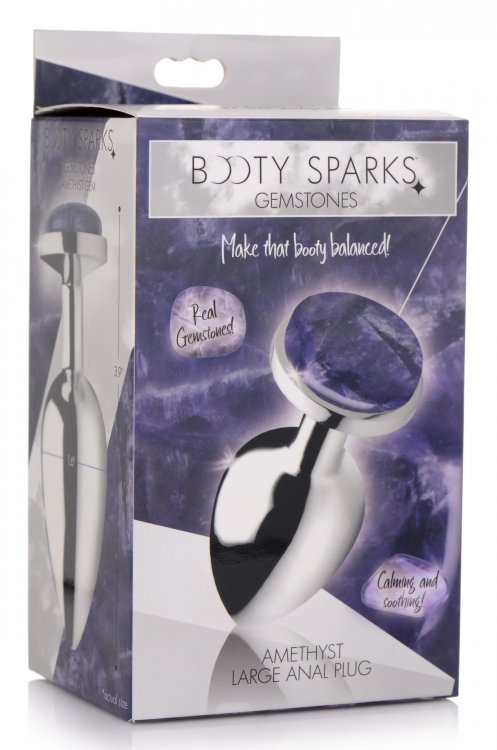 Balance your booty with the calming, soothing energy from th... Booty Sparks - Amethyst Gem Anal Plug L-size - Purple photo-7