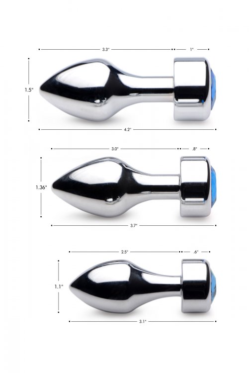 Adorn your derriere with this dazzling blue gem! The weighte... Booty Sparks - Gem Weighted Anal Plug L-size - Blue photo-5