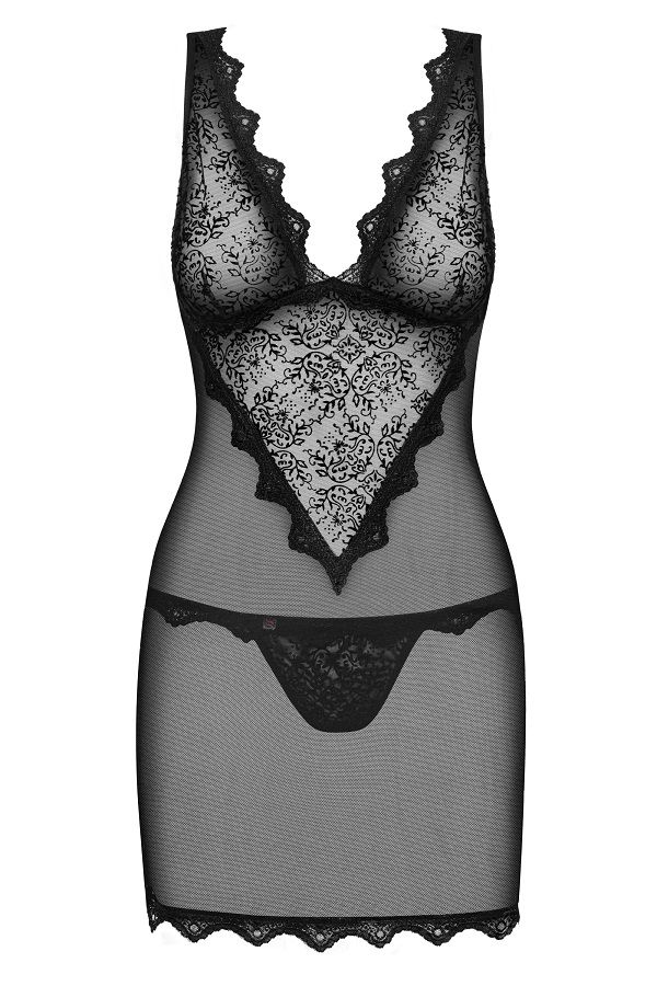 Elegance and femininity in a royal edition!
deep neckline d... Obsessive - Emperita chemise & thong - Black - S/M photo-4