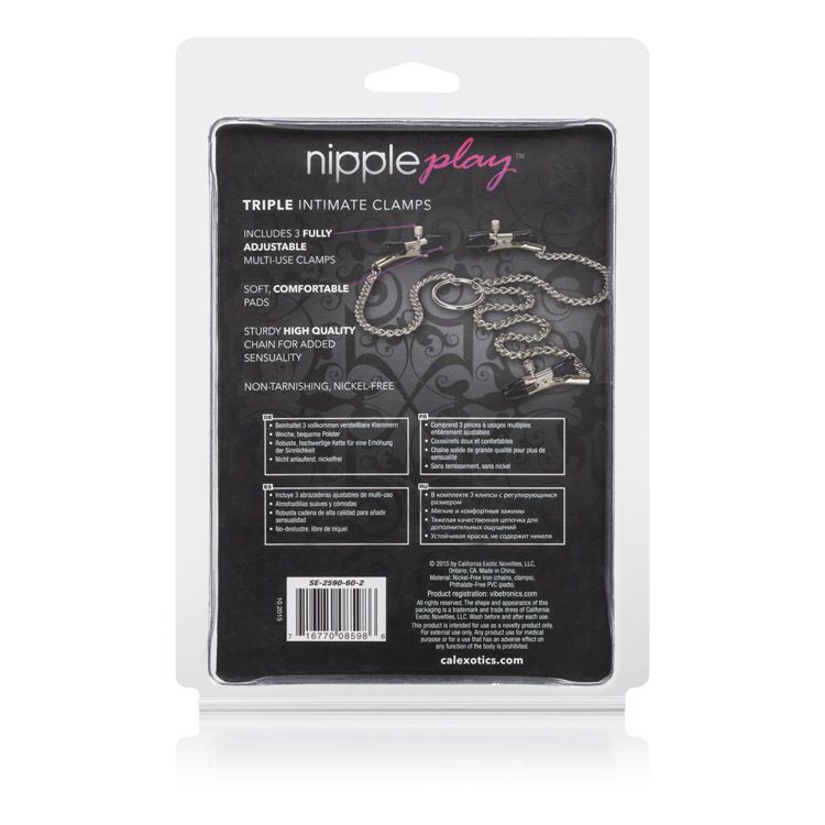 Enjoy 3 x the orgasmic erotic fun with the Nipple Play Tripl... CEN - Triple Intimate Nipple Clamps photo-5
