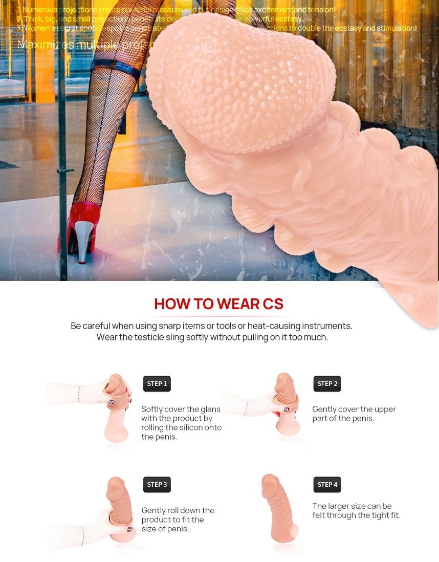 KOKOS' unique testicle sling design is patented both in ... Kokos - Wavy Cock Sleeve M - Flesh photo-5