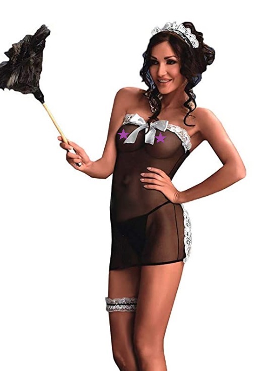 Me Seduce - Flavia Maid Chemise - Black - L/XL photo