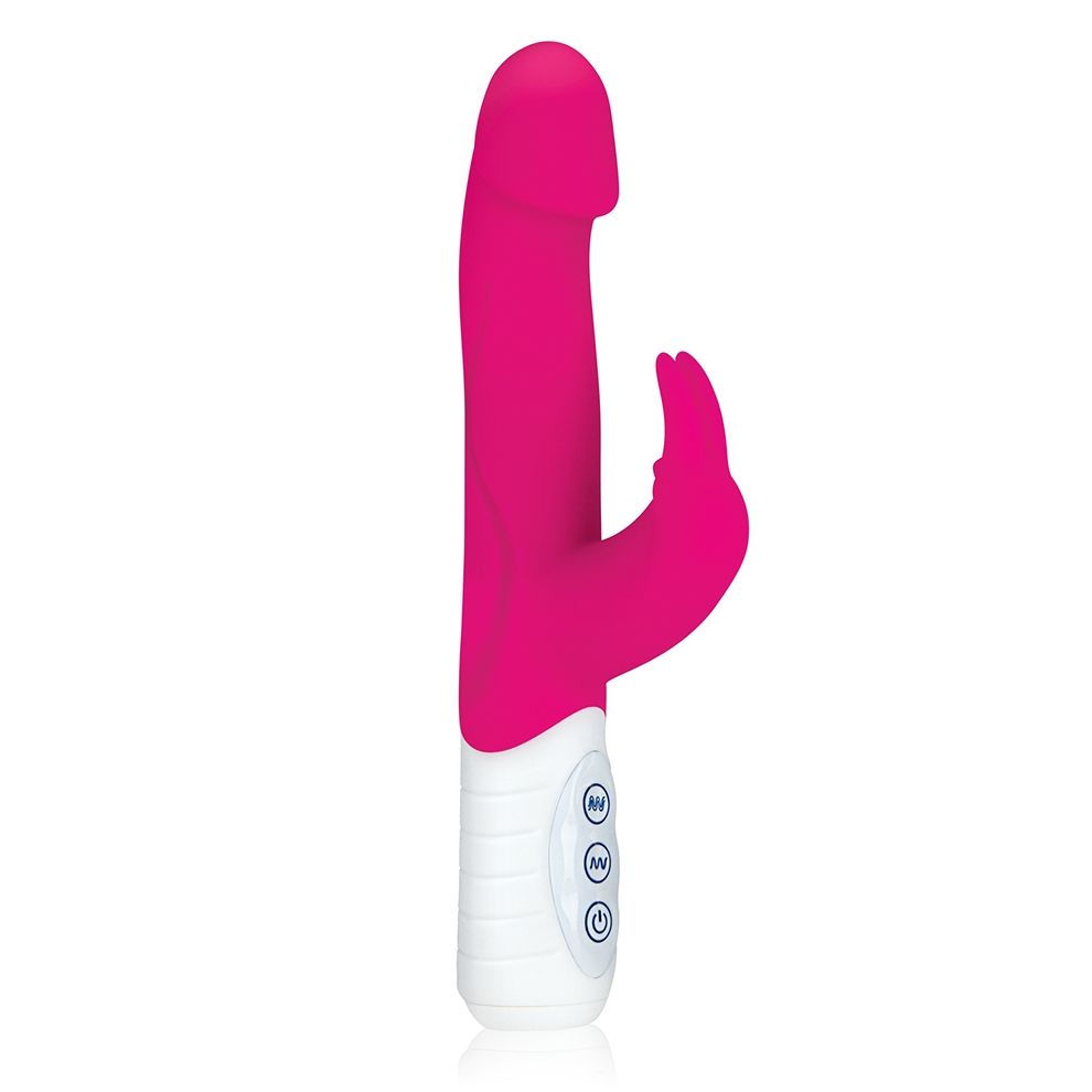 Hit all the right spots with the powerful yet petite Slim Re... Hustler - Slim Realistic Rabbit with Jumping Bullet - Pink photo-2