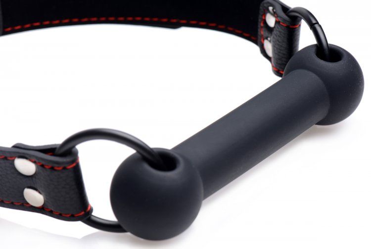 Strap your pet into this attractive and comfortable bit gag ... Strict - Silicone Bit Gag - Black photo-3