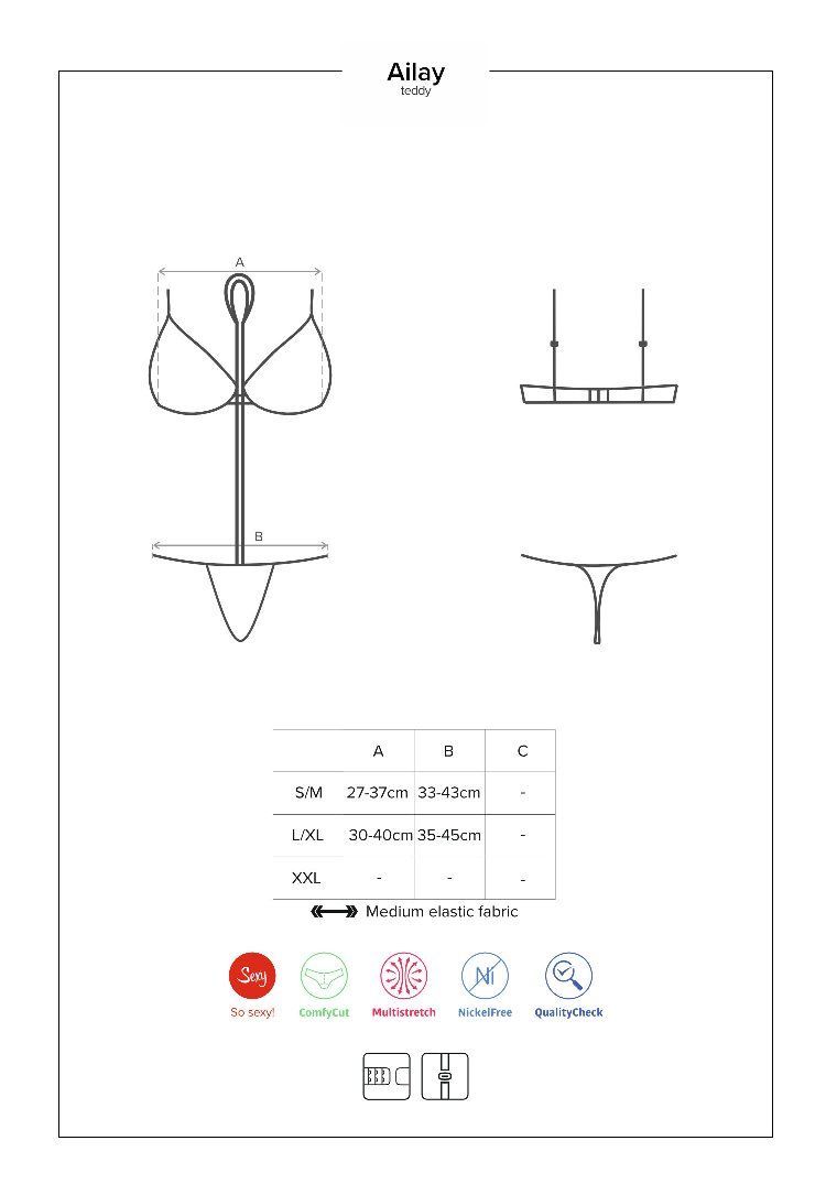 A unique teddy? A sexy set? Or… two in one? Aww yes! With a ... Obsessive - Ailay Teddy - Black - L/XL photo-10