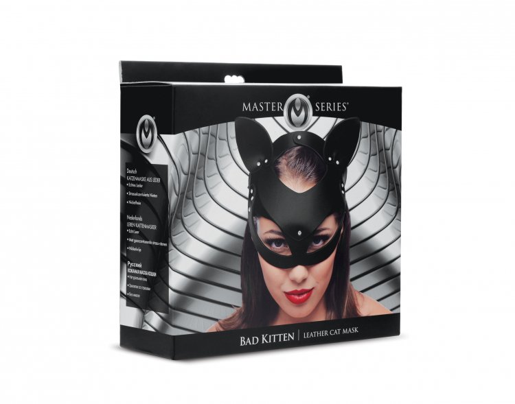 Meow! The ancient Egyptians worshipped them, but today we ke... Master Series - Bad Kitten Leather Cat Mask - Black photo-5