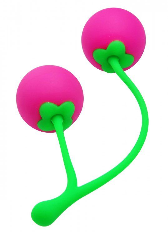 Tone up your Kegel muscles with these brilliant cherry Kegel... Frisky - Charming Cherries Silicone Kegel Balls - Pink photo-2