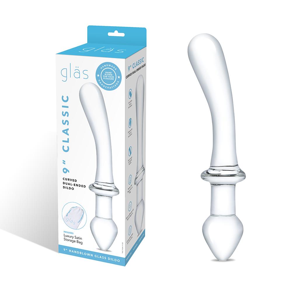 Glas - 9" Classic Curved Dual-Ended Dildo photo-7