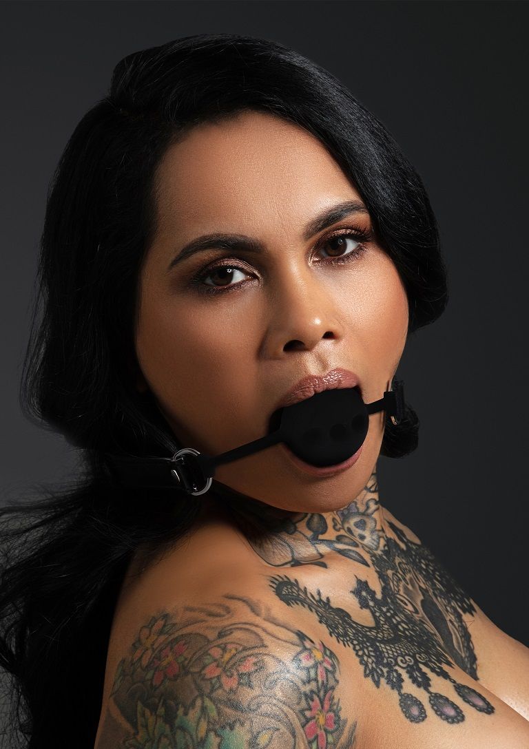 This ball gag is made of silicone and vegan leather and is l... Taboom - Silicone Ball Gag photo-2