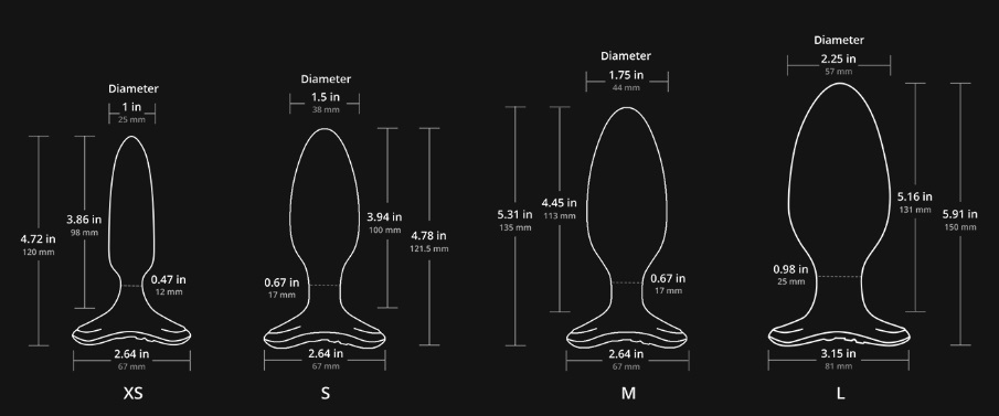 Whichever size you prefer, all Hush 2s are made from 100%... Lovense - Hush 2 - Butt Plug 1.75'' - Black photo-4