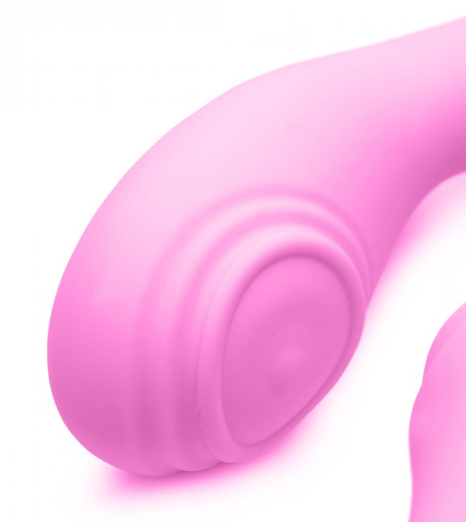 Indulge in incredible G-spot pulsing pleasure when you equip... Strap U - 15X U-Pulse Strapless Strap-on - Pink photo-5