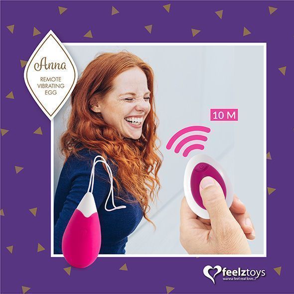 Are you daring enough to hand over your sensual control to y... FeelzToys - Anna Vibrating Egg Remote - Deep Pink photo-2