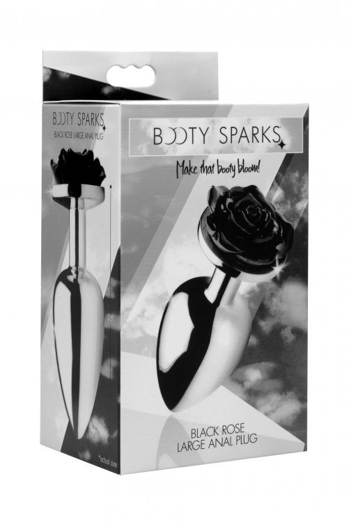 Beautify your booty with this darkly stunning rose! Featurin... Booty Sparks - Rose Butt Plug L-size - Black photo-4