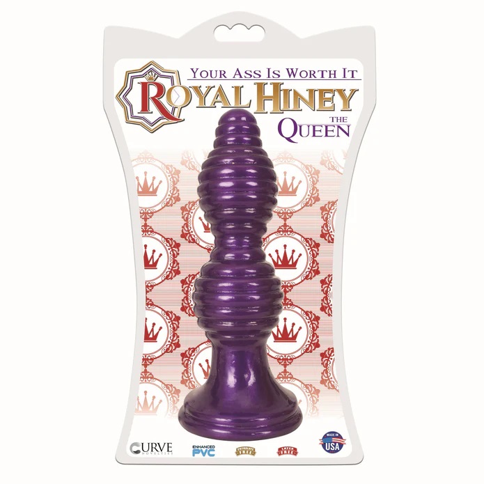 This superbly textured butt plug will give your anus the roy... Royal Hiney - Queen Ribbed Anal Plug - Purple photo-2