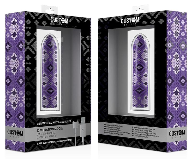 Discover the new collection of rechargeable vibrating bullet... Custom Bullets - Trial Magnetic Bullet - Purple photo-5