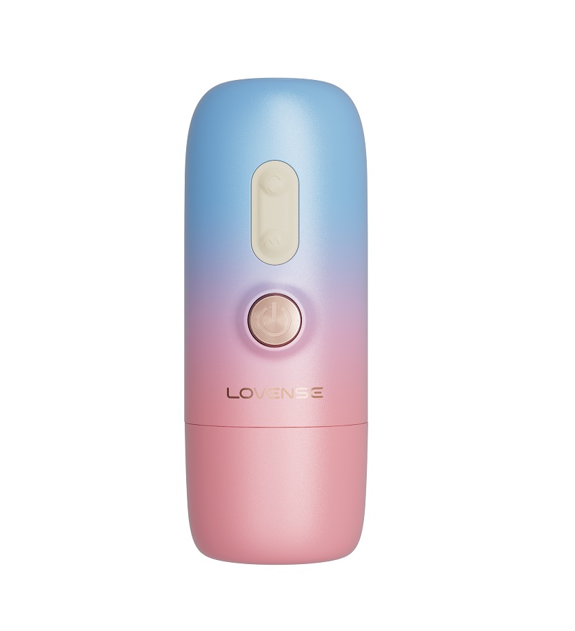 Designed to deliver targeted internal and external stimu... Lovense - Spinel APP Thrusting & Heating Dildo - Blue & Pink photo-17