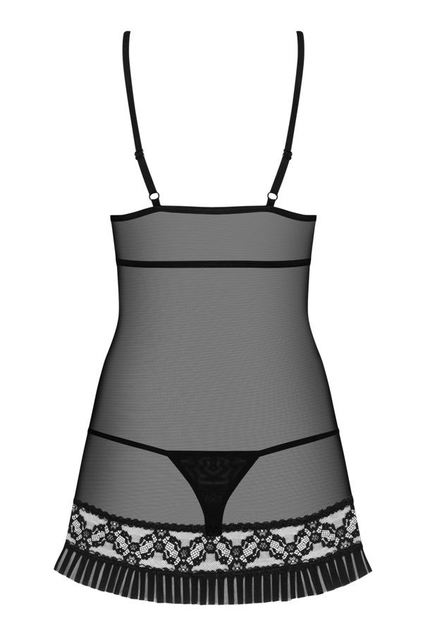 Look at this adorable babydoll! Every piece of it is sooo te... Obsessive - 837-BAB-1 Babydoll & Thong - Black - L/XL photo-8