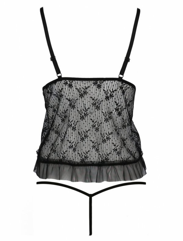 Unique body made of elegant plenum and delicate tulle and ad... Passion - Justina Body - Black - S/M photo-6