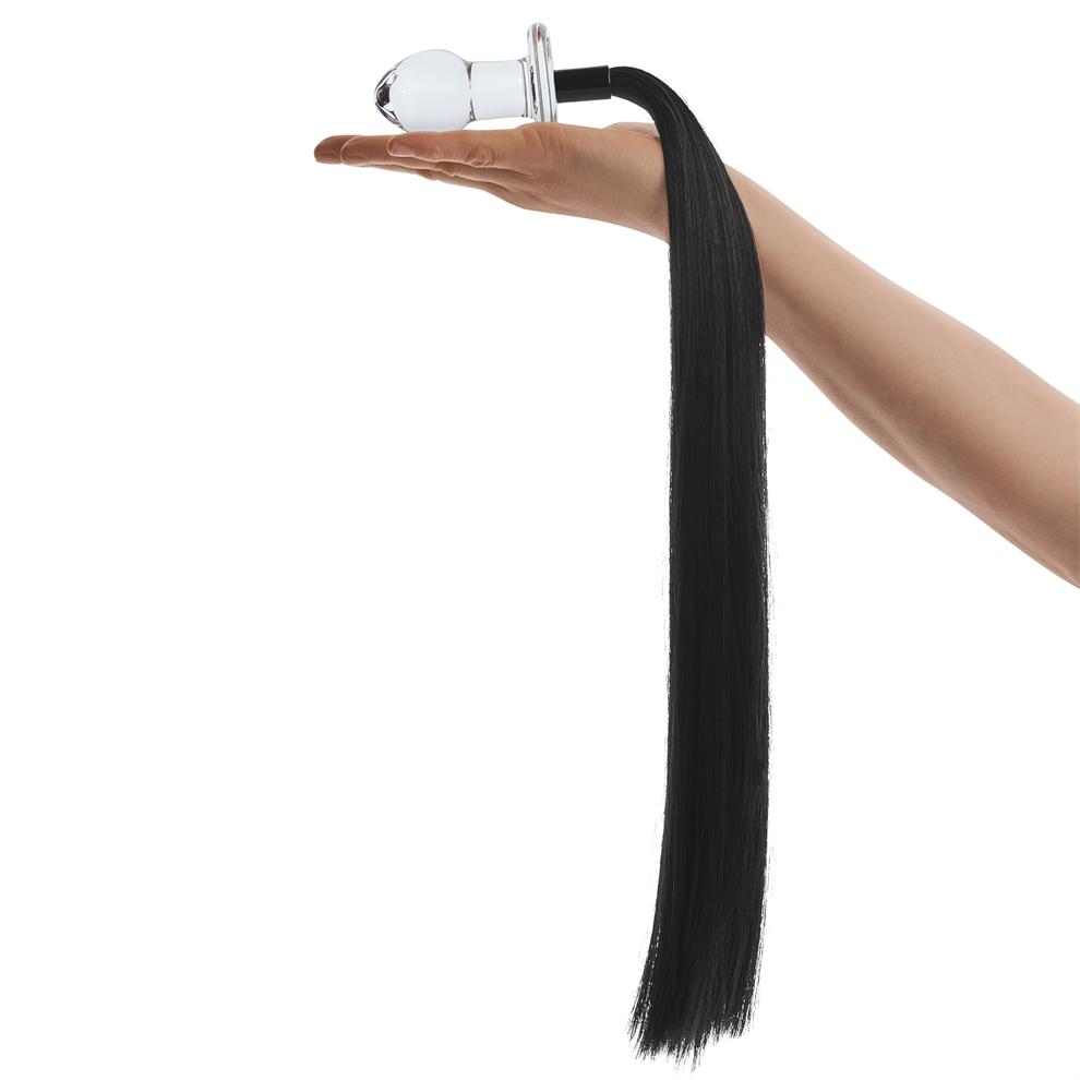 Glas - 3'' Horse Tail Glass Butt Plug photo-3