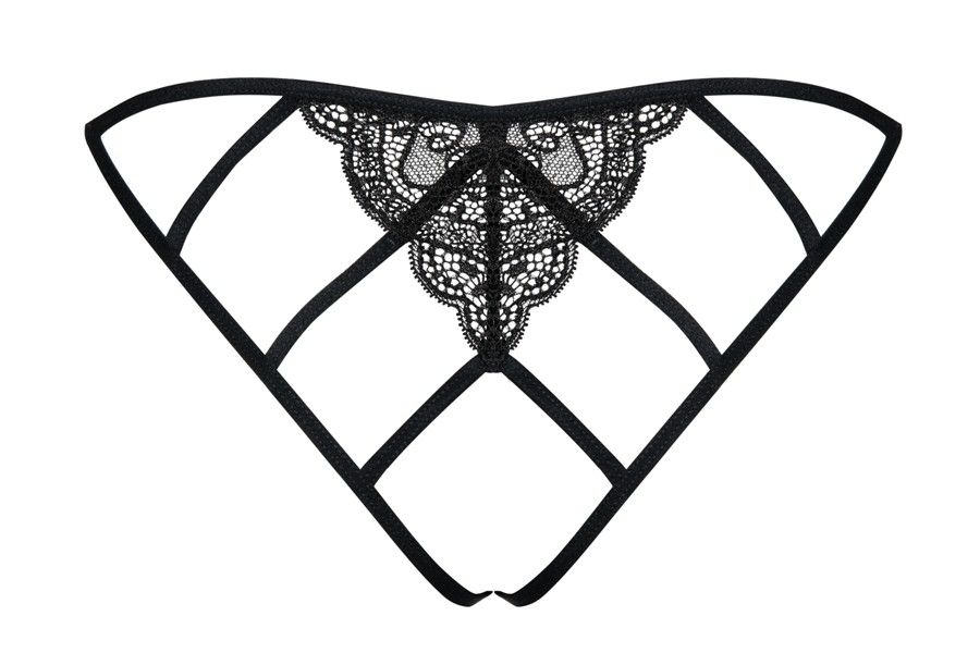 Start the game… with these incredibly great panties! Let the... Obsessive - Miamor Crotchless Panties - Black - S/M photo-11