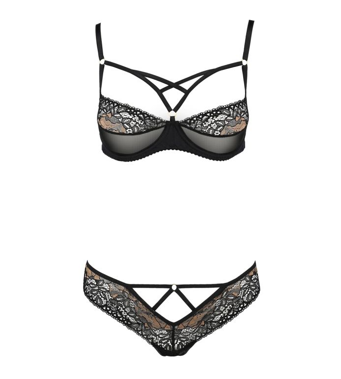 Extremely original two-part model. Its sensual lace in golde... Casmir - Divine Lingerie Set 2 pcs - Black - S/M photo-5