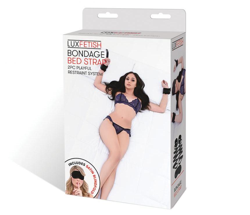 Lux Fetish - Bed Strap & Eye Mask - Black photo-8