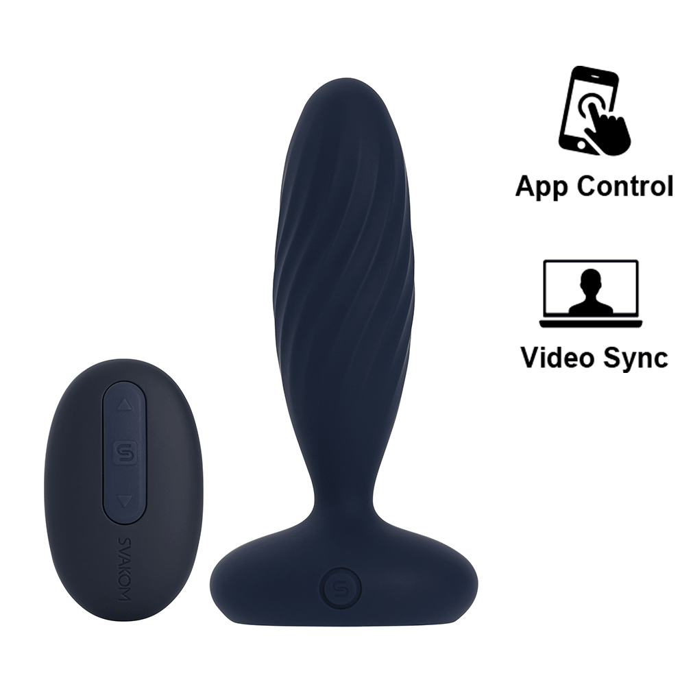 SVAKOM - Jordan APP Thrusting Anal Vibrator - Navy Blue