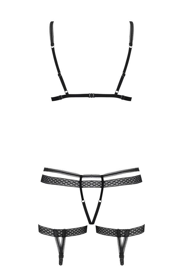 So hot and so tempting! This set is perfect for you and it’s... Obsessive - 855-SEA-1 Set 3 pcs - Black - S/M photo-8